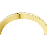 Yellow gold Curved Round Diamond Band with Pavé Setting_6