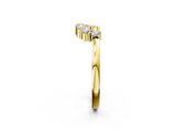 Yellow gold Curved Round Diamond Pave Band with Prong Setting_6