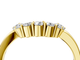 Yellow gold Curved Round Diamond Pave Band with Prong Setting_8