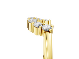 Yellow gold Curved Round Diamond Pave Band with Prong Setting_9