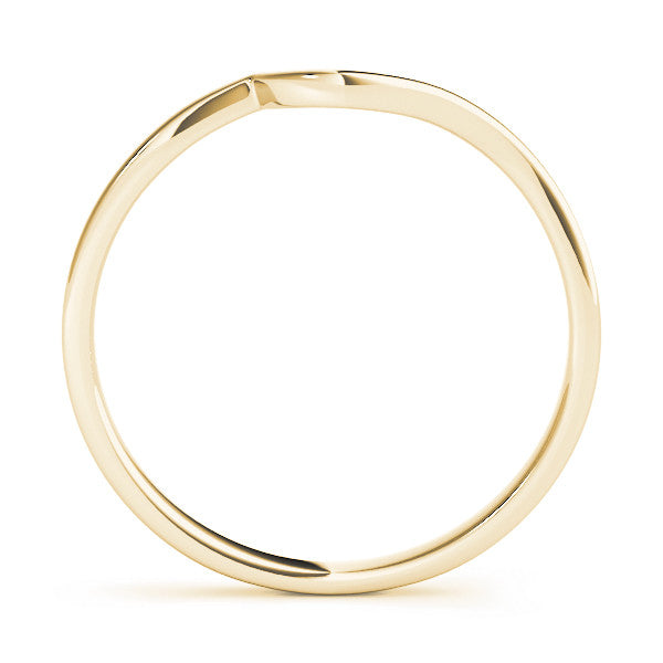 Yellow gold Curved Solitaire Band with Round Stone Setting 1
