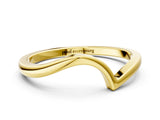 Yellow gold Curved Solitaire Band with Round Stone Setting_38