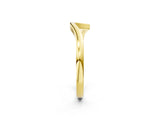 Yellow gold Curved Solitaire Band with Round Stone Setting_40