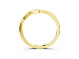 Yellow gold Curved Solitaire Band with Round Stone Setting_41
