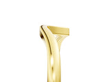 Yellow gold Curved Solitaire Band with Round Stone Setting_43