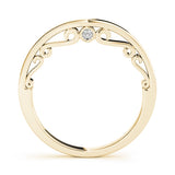 Yellow gold Curved Solitaire Round Bezel Contour Band 1
