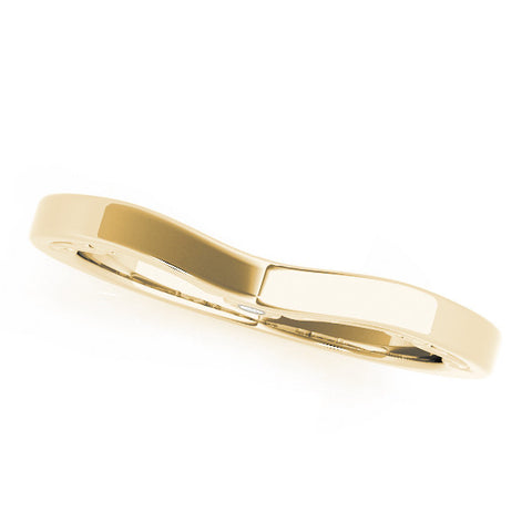 Yellow gold Curved Solitaire Round Bezel Contour Band