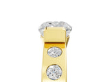 Yellow gold Cushion Brilliant Channel-Set Diamond Ring with Bezel Prong Setting_11