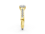 Yellow gold Cushion Brilliant Channel-Set Solitaire Ring with Four-Prong Setting_39