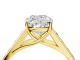 Yellow gold Cushion Brilliant Channel-Set Solitaire Ring with Four-Prong Setting_41