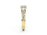 Yellow gold Cushion Brilliant Diamond Pavé Band with Six-Prong Setting_5