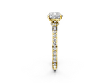 Yellow gold Cushion Brilliant Pavé Band Solitaire with Four-Prong Setting_32