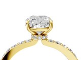 Yellow gold Cushion Brilliant Pavé Band Solitaire with Four-Prong Setting_34