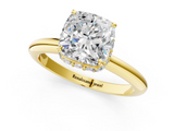 Yellow gold Cushion Brilliant Solitaire Engagement Ring with Six-Prong Setting and Classic Band_21