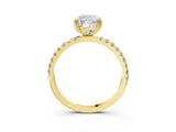 Yellow gold Cushion Brilliant Solitaire with Pavé Band and Claw Prong Setting_22