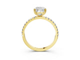Yellow gold Cushion Brilliant Solitaire with Pavé Band and Claw Prong Setting_34