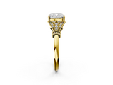Yellow gold Cushion Brilliant Solitaire with Pave Band and Four-Prong Setting_22