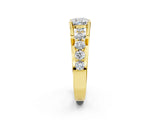 Yellow gold Cushion Brilliant Solitaire with Side Stones on a Pave Band and Four-Prong Setting_26