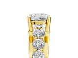 Yellow gold Cushion Brilliant Solitaire with Side Stones on a Pave Band and Four-Prong Setting_29