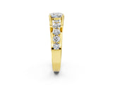Yellow gold Cushion Brilliant Solitaire with Side Stones on a Pave Band and Four-Prong Setting_52
