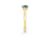 Yellow gold Cushion Cut Aquamarine Solitaire Engagement Ring with Cathedral Setting and Four-Prong Mount_26
