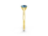 Yellow gold Cushion Cut Aquamarine Solitaire Engagement Ring with Cathedral Setting and Four-Prong Mount_32