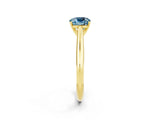 Yellow gold Cushion Cut Aquamarine Solitaire Engagement Ring with Cathedral Setting and Four-Prong Mount_80