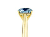 Yellow gold Cushion Cut Aquamarine Solitaire Engagement Ring with Cathedral Setting and Four-Prong Mount_83
