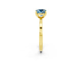 Yellow gold Cushion Cut Aquamarine Solitaire Engagement Ring with Classic Band and Four-Prong Setting_26