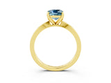 Yellow gold Cushion Cut Aquamarine Solitaire Engagement Ring with Classic Band and Four-Prong Setting_27