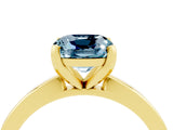Yellow gold Cushion Cut Aquamarine Solitaire Engagement Ring with Classic Band and Four-Prong Setting_28