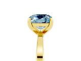 Yellow gold Cushion Cut Aquamarine Solitaire Engagement Ring with Classic Band and Four-Prong Setting_29