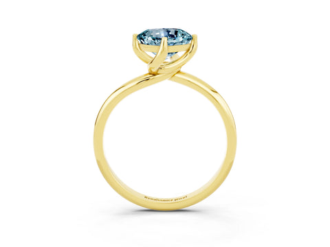 Yellow gold Cushion Cut Aquamarine Solitaire Engagement Ring with Four-Prong Setting and Classic Band_15