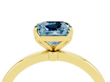Yellow gold Cushion Cut Aquamarine Solitaire Ring with Thin Band and Prong Setting_16