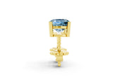 Yellow gold Cushion Cut Aquamarine Stud Earrings_20