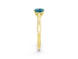 Yellow gold Cushion Cut Blue Topaz Solitaire Engagement Ring with Cathedral Setting and Four-Prong Mount_80