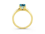 Yellow gold Cushion Cut Blue Topaz Solitaire Engagement Ring with Classic Band and Four-Prong Setting_27