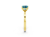 Yellow gold Cushion Cut Blue Topaz Solitaire Engagement Ring with Classic Band and Four-Prong Setting_38
