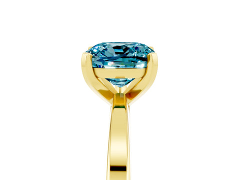 Yellow gold Cushion Cut Blue Topaz Solitaire Engagement Ring with Classic Band and Four-Prong Setting_41