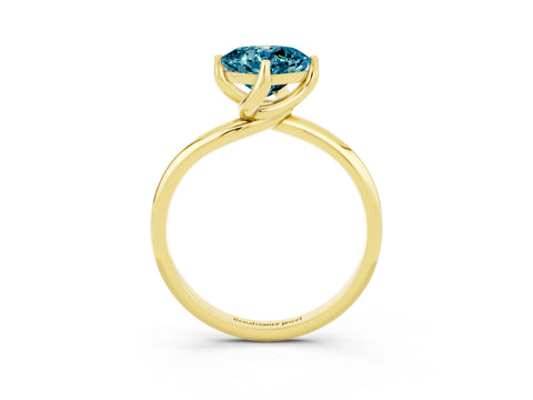 Yellow gold Cushion Cut Blue Topaz Solitaire Engagement Ring with Four-Prong Setting and Classic Band_27
