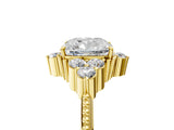 Yellow gold Cushion Cut Brilliant Diamond with Cluster Setting on a Beaded Band and Four-Prong Setting_20