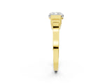 Yellow gold Cushion Cut Brilliant Solitaire Diamond Ring with Channel Set Band and Bar Prong Setting_14