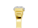 Yellow gold Cushion Cut Brilliant Solitaire Diamond Ring with Channel Set Band and Bar Prong Setting_17