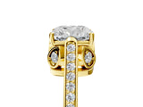 Yellow gold Cushion Cut Cathedral Pave Diamond Engagement Ring with Six-Prong Setting_36
