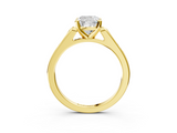 Yellow gold Cushion Cut Channel Set Solitaire Engagement Ring with Four-Prong Setting_152