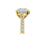 Yellow gold Cushion Cut Channel Set Solitaire Engagement Ring with Four-Prong Setting_154
