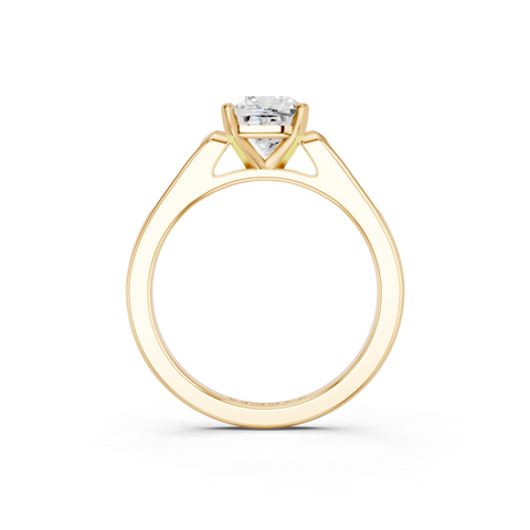 Yellow gold Cushion Cut Channel Set Solitaire Engagement Ring with Four-Prong Setting_19