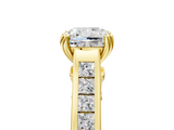 Yellow gold Cushion Cut Channel Set Solitaire Engagement Ring with Prong Setting_38