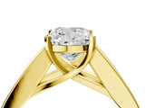 Yellow gold Cushion Cut Channel Set Solitaire Ring with Four-Prong Setting_10