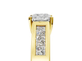 Yellow gold Cushion Cut Channel Set Solitaire Ring with Four-Prong Setting_11